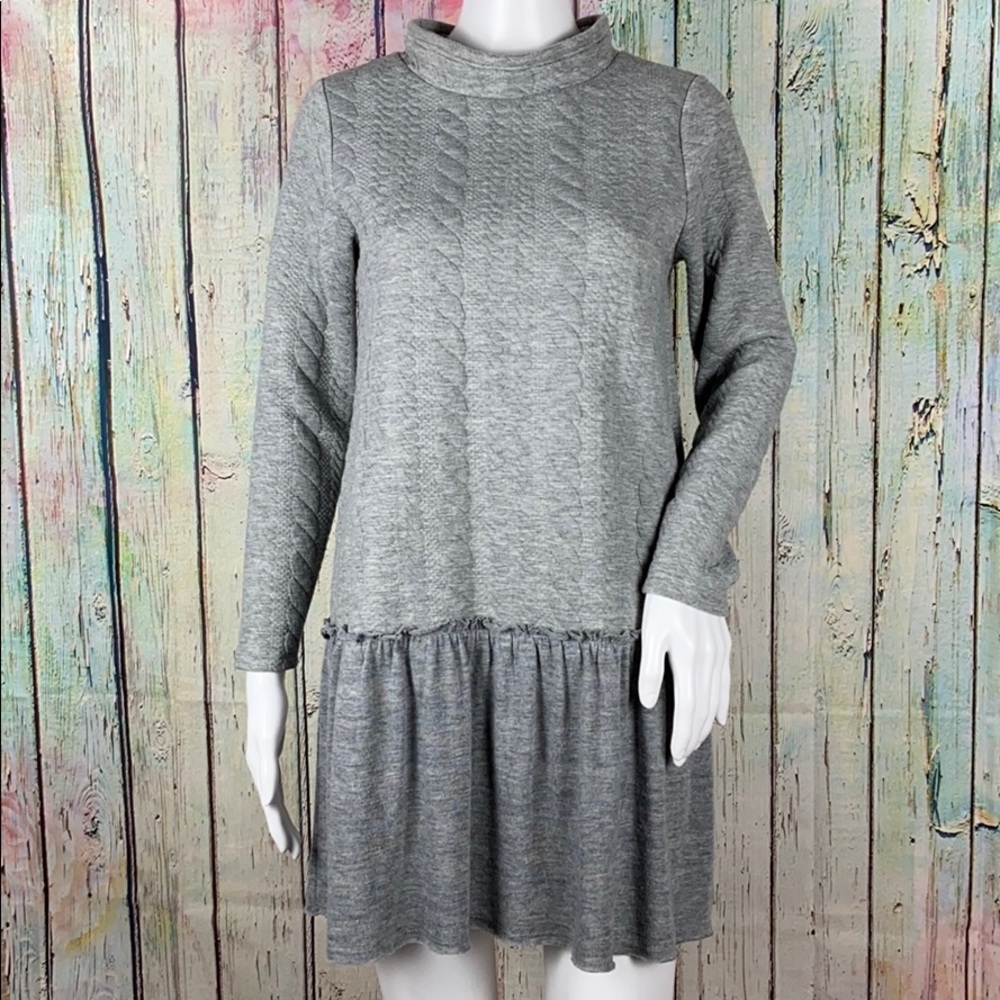 THML Cable Knit Turtle Neck Sweater Dress